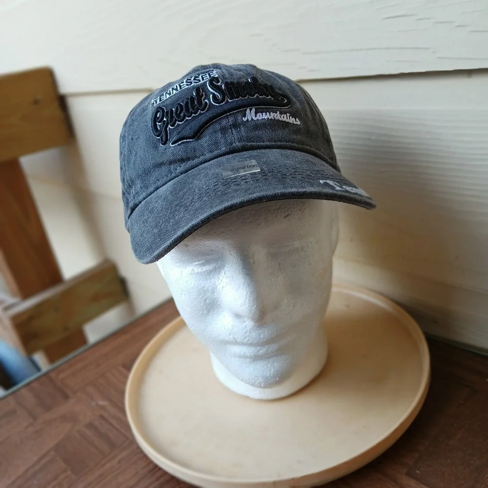 Tennessee Great Smoky Mountains Cap Mens Black Baseball Strapback Hat - Picture 11 of 11